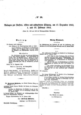 Verhandlungen der Ersten Kammer. Stenographische Berichte über die Verhandlungen der Ersten Kammer (Allgemeine preußische Staats-Zeitung) Samstag 17. Dezember 1853