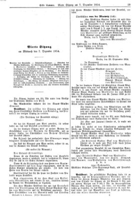 Verhandlungen der Ersten Kammer. Stenographische Berichte über die Verhandlungen der Ersten Kammer (Allgemeine preußische Staats-Zeitung) Donnerstag 7. Dezember 1854