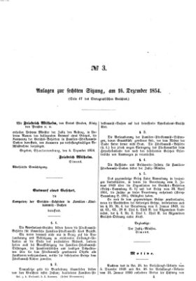 Verhandlungen der Ersten Kammer. Stenographische Berichte über die Verhandlungen der Ersten Kammer (Allgemeine preußische Staats-Zeitung) Samstag 16. Dezember 1854