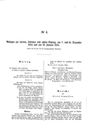 Verhandlungen der Ersten Kammer. Stenographische Berichte über die Verhandlungen der Ersten Kammer (Allgemeine preußische Staats-Zeitung) Donnerstag 7. Dezember 1854