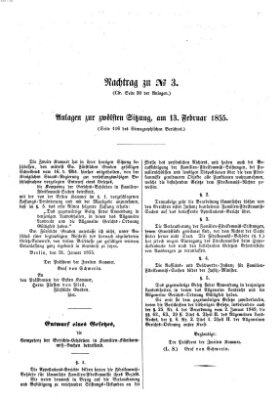 Verhandlungen der Ersten Kammer. Stenographische Berichte über die Verhandlungen der Ersten Kammer (Allgemeine preußische Staats-Zeitung) Dienstag 13. Februar 1855