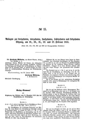 Verhandlungen der Ersten Kammer. Stenographische Berichte über die Verhandlungen der Ersten Kammer (Allgemeine preußische Staats-Zeitung) Montag 19. Februar 1855