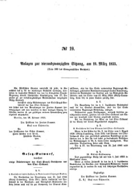 Verhandlungen der Ersten Kammer. Stenographische Berichte über die Verhandlungen der Ersten Kammer (Allgemeine preußische Staats-Zeitung) Montag 19. März 1855