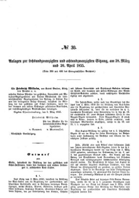 Verhandlungen der Ersten Kammer. Stenographische Berichte über die Verhandlungen der Ersten Kammer (Allgemeine preußische Staats-Zeitung) Mittwoch 28. März 1855