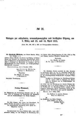 Verhandlungen der Ersten Kammer. Stenographische Berichte über die Verhandlungen der Ersten Kammer (Allgemeine preußische Staats-Zeitung) Freitag 9. März 1855