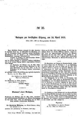 Verhandlungen der Ersten Kammer. Stenographische Berichte über die Verhandlungen der Ersten Kammer (Allgemeine preußische Staats-Zeitung) Dienstag 24. April 1855