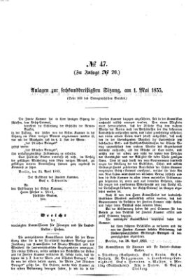 Verhandlungen der Ersten Kammer. Stenographische Berichte über die Verhandlungen der Ersten Kammer (Allgemeine preußische Staats-Zeitung) Dienstag 1. Mai 1855