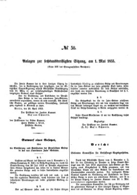 Verhandlungen der Ersten Kammer. Stenographische Berichte über die Verhandlungen der Ersten Kammer (Allgemeine preußische Staats-Zeitung) Dienstag 1. Mai 1855