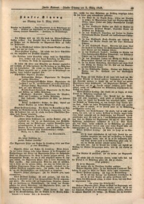 Verhandlungen der Zweiten Kammer. Stenographische Berichte über die Verhandlungen der Zweiten Kammer (Allgemeine preußische Staats-Zeitung) Montag 5. März 1849