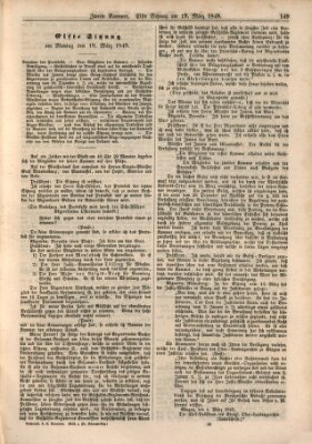 Verhandlungen der Zweiten Kammer. Stenographische Berichte über die Verhandlungen der Zweiten Kammer (Allgemeine preußische Staats-Zeitung) Montag 19. März 1849