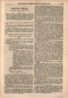 Verhandlungen der Zweiten Kammer. Stenographische Berichte über die Verhandlungen der Zweiten Kammer (Allgemeine preußische Staats-Zeitung) Freitag 23. März 1849