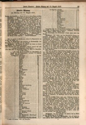 Verhandlungen der Zweiten Kammer. Stenographische Berichte über die Verhandlungen der Zweiten Kammer (Allgemeine preußische Staats-Zeitung) Montag 13. August 1849