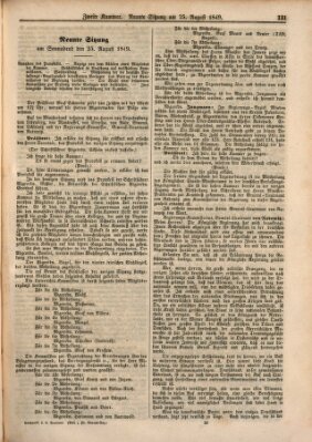 Verhandlungen der Zweiten Kammer. Stenographische Berichte über die Verhandlungen der Zweiten Kammer (Allgemeine preußische Staats-Zeitung) Samstag 25. August 1849