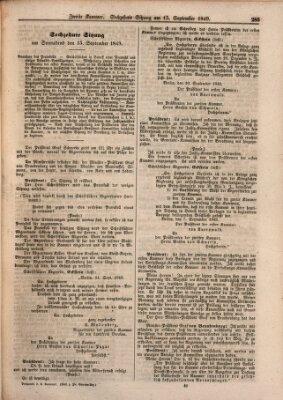 Verhandlungen der Zweiten Kammer. Stenographische Berichte über die Verhandlungen der Zweiten Kammer (Allgemeine preußische Staats-Zeitung) Samstag 15. September 1849