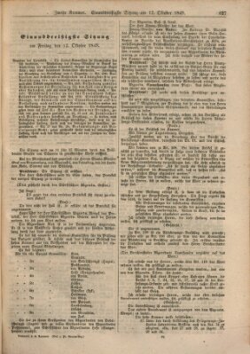 Verhandlungen der Zweiten Kammer. Stenographische Berichte über die Verhandlungen der Zweiten Kammer (Allgemeine preußische Staats-Zeitung) Freitag 12. Oktober 1849