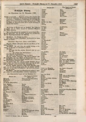 Verhandlungen der Zweiten Kammer. Stenographische Berichte über die Verhandlungen der Zweiten Kammer (Allgemeine preußische Staats-Zeitung) Samstag 24. November 1849