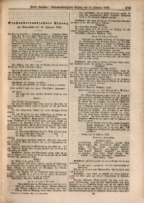 Verhandlungen der Zweiten Kammer. Stenographische Berichte über die Verhandlungen der Zweiten Kammer (Allgemeine preußische Staats-Zeitung) Samstag 16. Februar 1850