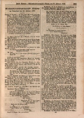 Verhandlungen der Zweiten Kammer. Stenographische Berichte über die Verhandlungen der Zweiten Kammer (Allgemeine preußische Staats-Zeitung) Samstag 23. Februar 1850