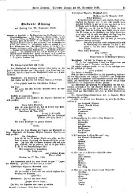 Verhandlungen der Zweiten Kammer. Stenographische Berichte über die Verhandlungen der Zweiten Kammer (Allgemeine preußische Staats-Zeitung) Freitag 29. November 1850