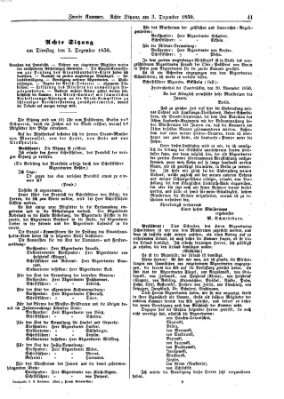 Verhandlungen der Zweiten Kammer. Stenographische Berichte über die Verhandlungen der Zweiten Kammer (Allgemeine preußische Staats-Zeitung) Dienstag 3. Dezember 1850