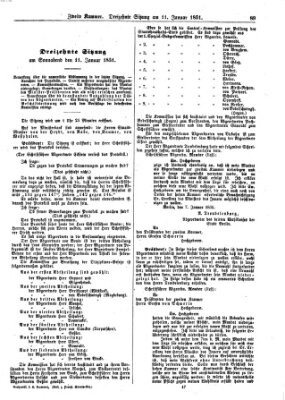 Verhandlungen der Zweiten Kammer. Stenographische Berichte über die Verhandlungen der Zweiten Kammer (Allgemeine preußische Staats-Zeitung) Samstag 11. Januar 1851