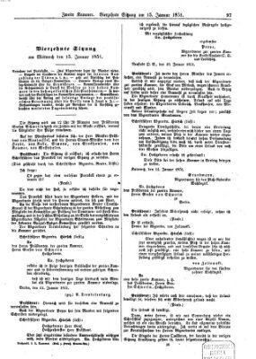 Verhandlungen der Zweiten Kammer. Stenographische Berichte über die Verhandlungen der Zweiten Kammer (Allgemeine preußische Staats-Zeitung) Mittwoch 15. Januar 1851