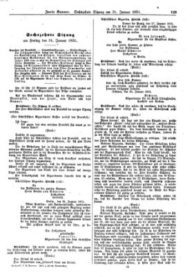 Verhandlungen der Zweiten Kammer. Stenographische Berichte über die Verhandlungen der Zweiten Kammer (Allgemeine preußische Staats-Zeitung) Freitag 31. Januar 1851