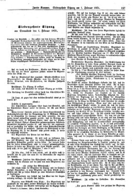 Verhandlungen der Zweiten Kammer. Stenographische Berichte über die Verhandlungen der Zweiten Kammer (Allgemeine preußische Staats-Zeitung) Samstag 1. Februar 1851