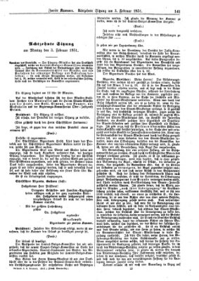 Verhandlungen der Zweiten Kammer. Stenographische Berichte über die Verhandlungen der Zweiten Kammer (Allgemeine preußische Staats-Zeitung) Montag 3. Februar 1851