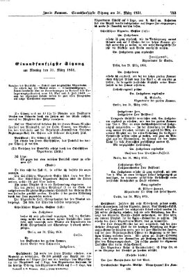 Verhandlungen der Zweiten Kammer. Stenographische Berichte über die Verhandlungen der Zweiten Kammer (Allgemeine preußische Staats-Zeitung) Montag 31. März 1851