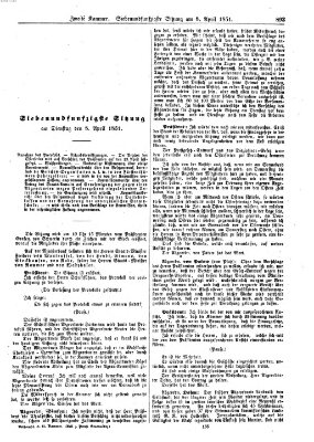 Verhandlungen der Zweiten Kammer. Stenographische Berichte über die Verhandlungen der Zweiten Kammer (Allgemeine preußische Staats-Zeitung) Dienstag 8. April 1851