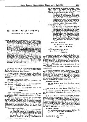 Verhandlungen der Zweiten Kammer. Stenographische Berichte über die Verhandlungen der Zweiten Kammer (Allgemeine preußische Staats-Zeitung) Mittwoch 7. Mai 1851