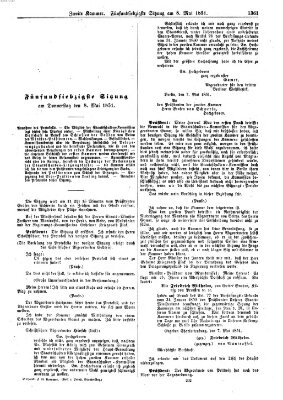 Verhandlungen der Zweiten Kammer. Stenographische Berichte über die Verhandlungen der Zweiten Kammer (Allgemeine preußische Staats-Zeitung) Donnerstag 8. Mai 1851