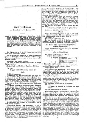 Verhandlungen der Zweiten Kammer. Stenographische Berichte über die Verhandlungen der Zweiten Kammer (Allgemeine preußische Staats-Zeitung) Samstag 8. Januar 1853