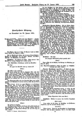 Verhandlungen der Zweiten Kammer. Stenographische Berichte über die Verhandlungen der Zweiten Kammer (Allgemeine preußische Staats-Zeitung) Samstag 29. Januar 1853