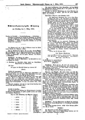 Verhandlungen der Zweiten Kammer. Stenographische Berichte über die Verhandlungen der Zweiten Kammer (Allgemeine preußische Staats-Zeitung) Dienstag 1. März 1853