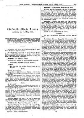 Verhandlungen der Zweiten Kammer. Stenographische Berichte über die Verhandlungen der Zweiten Kammer (Allgemeine preußische Staats-Zeitung) Freitag 11. März 1853