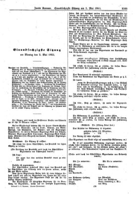 Verhandlungen der Zweiten Kammer. Stenographische Berichte über die Verhandlungen der Zweiten Kammer (Allgemeine preußische Staats-Zeitung) Montag 2. Mai 1853