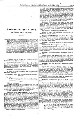 Verhandlungen der Zweiten Kammer. Stenographische Berichte über die Verhandlungen der Zweiten Kammer (Allgemeine preußische Staats-Zeitung) Dienstag 3. Mai 1853