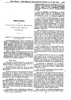 Verhandlungen der Zweiten Kammer. Stenographische Berichte über die Verhandlungen der Zweiten Kammer (Allgemeine preußische Staats-Zeitung) Freitag 13. Mai 1853