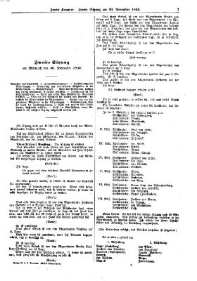 Verhandlungen der Zweiten Kammer. Stenographische Berichte über die Verhandlungen der Zweiten Kammer (Allgemeine preußische Staats-Zeitung) Mittwoch 30. November 1853