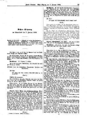 Verhandlungen der Zweiten Kammer. Stenographische Berichte über die Verhandlungen der Zweiten Kammer (Allgemeine preußische Staats-Zeitung) Samstag 7. Januar 1854