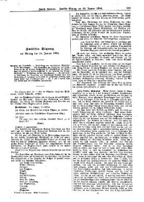 Verhandlungen der Zweiten Kammer. Stenographische Berichte über die Verhandlungen der Zweiten Kammer (Allgemeine preußische Staats-Zeitung) Montag 16. Januar 1854