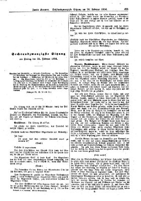 Verhandlungen der Zweiten Kammer. Stenographische Berichte über die Verhandlungen der Zweiten Kammer (Allgemeine preußische Staats-Zeitung) Freitag 24. Februar 1854