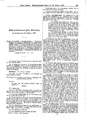 Verhandlungen der Zweiten Kammer. Stenographische Berichte über die Verhandlungen der Zweiten Kammer (Allgemeine preußische Staats-Zeitung) Dienstag 28. Februar 1854