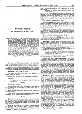 Verhandlungen der Zweiten Kammer. Stenographische Berichte über die Verhandlungen der Zweiten Kammer (Allgemeine preußische Staats-Zeitung) Samstag 4. März 1854