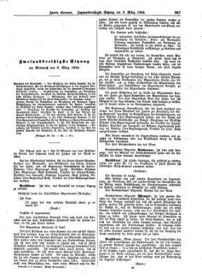 Verhandlungen der Zweiten Kammer. Stenographische Berichte über die Verhandlungen der Zweiten Kammer (Allgemeine preußische Staats-Zeitung) Mittwoch 8. März 1854