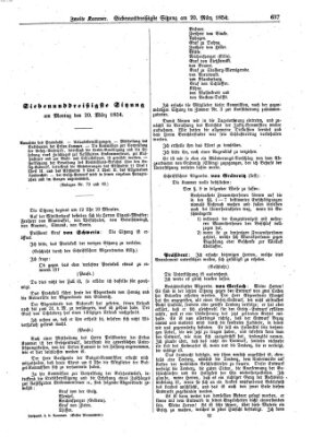 Verhandlungen der Zweiten Kammer. Stenographische Berichte über die Verhandlungen der Zweiten Kammer (Allgemeine preußische Staats-Zeitung) Montag 20. März 1854