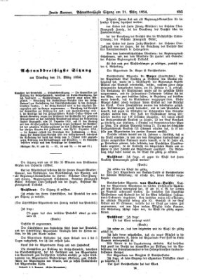 Verhandlungen der Zweiten Kammer. Stenographische Berichte über die Verhandlungen der Zweiten Kammer (Allgemeine preußische Staats-Zeitung) Dienstag 21. März 1854