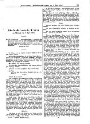 Verhandlungen der Zweiten Kammer. Stenographische Berichte über die Verhandlungen der Zweiten Kammer (Allgemeine preußische Staats-Zeitung) Mittwoch 5. April 1854